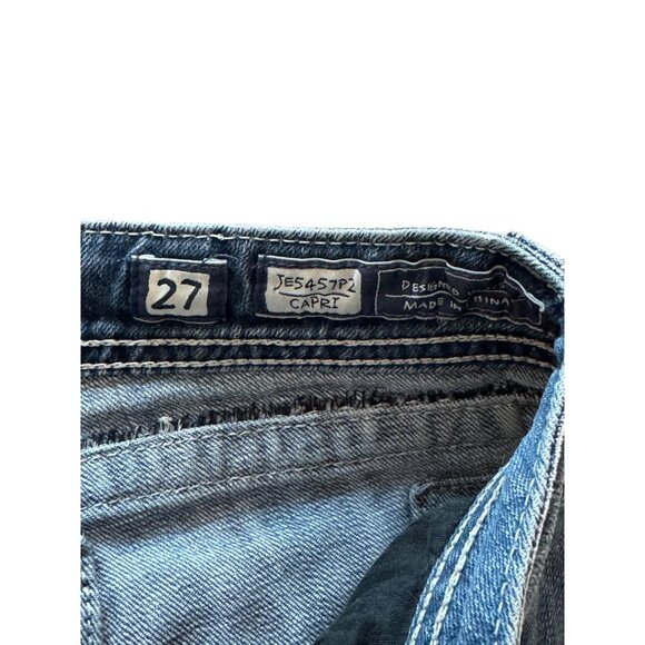 Miss Me Womens Capri Jeans Size 27 Medium Wash With Embellished Pockets - Picture 5 of 8